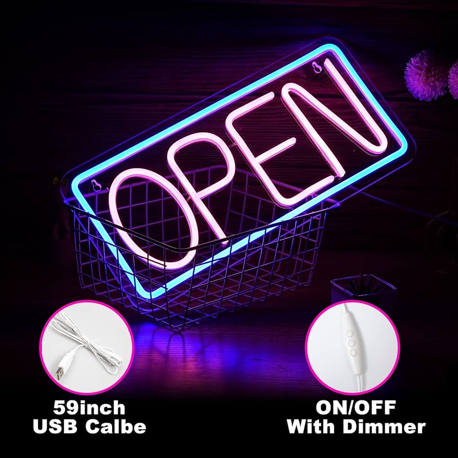 ネオン風 LED看板 四角 OPEN オープン ネオンサイン インテリア